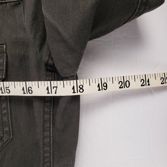 J Crew XS Army Olive Green Boyfriend Field Jacket Adjustable Womens Zipper Coat - Picture 14 of 16